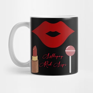 Lollipop red lips. Girly lipstick makeup candy Mug